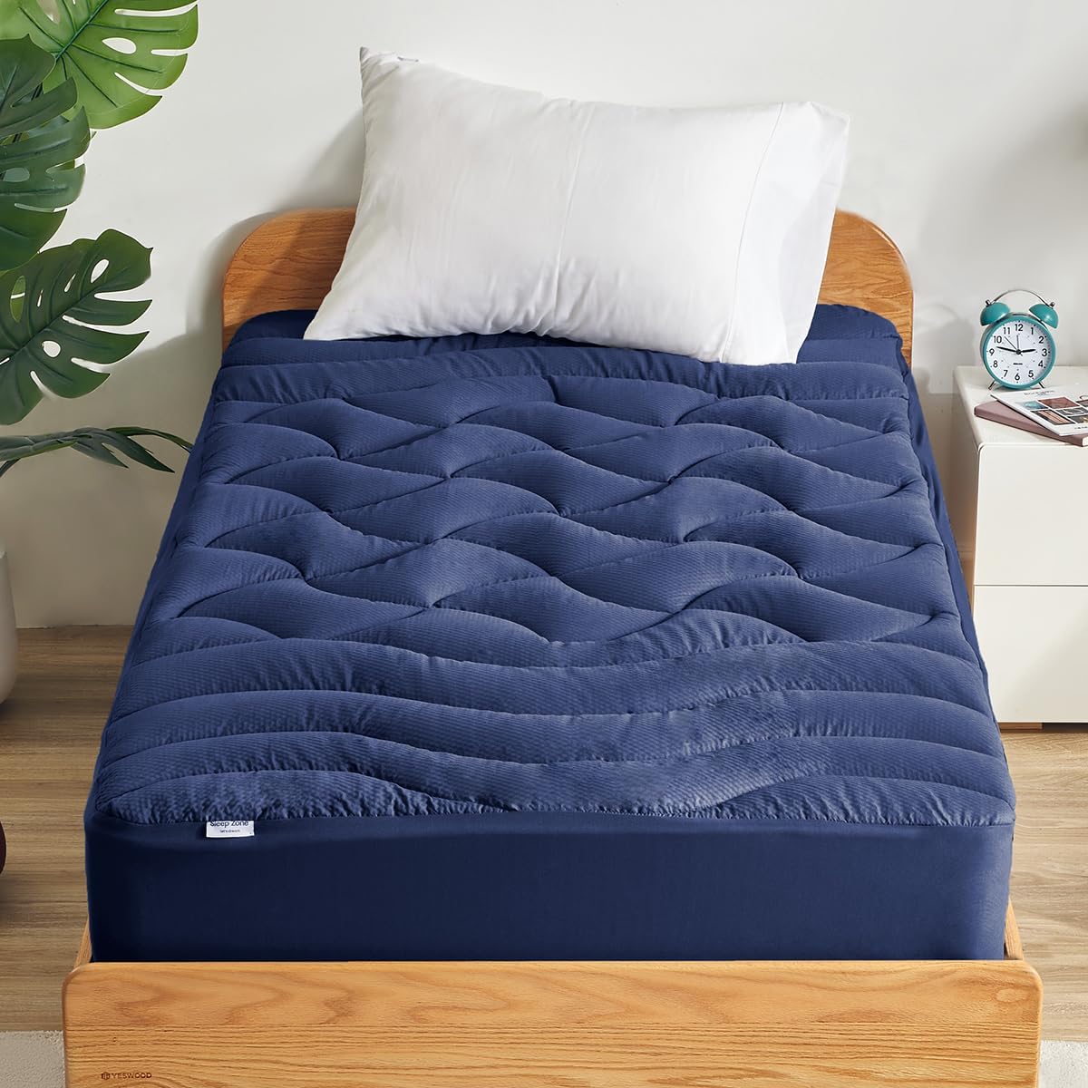 Cooling Twin Mattress Topper for Single Bed – Premium Zoned Mattress Pad Cover with Deep Pocket 8–21", Breathable Quilted Mattress Protector, Soft and Washable Bed Topper