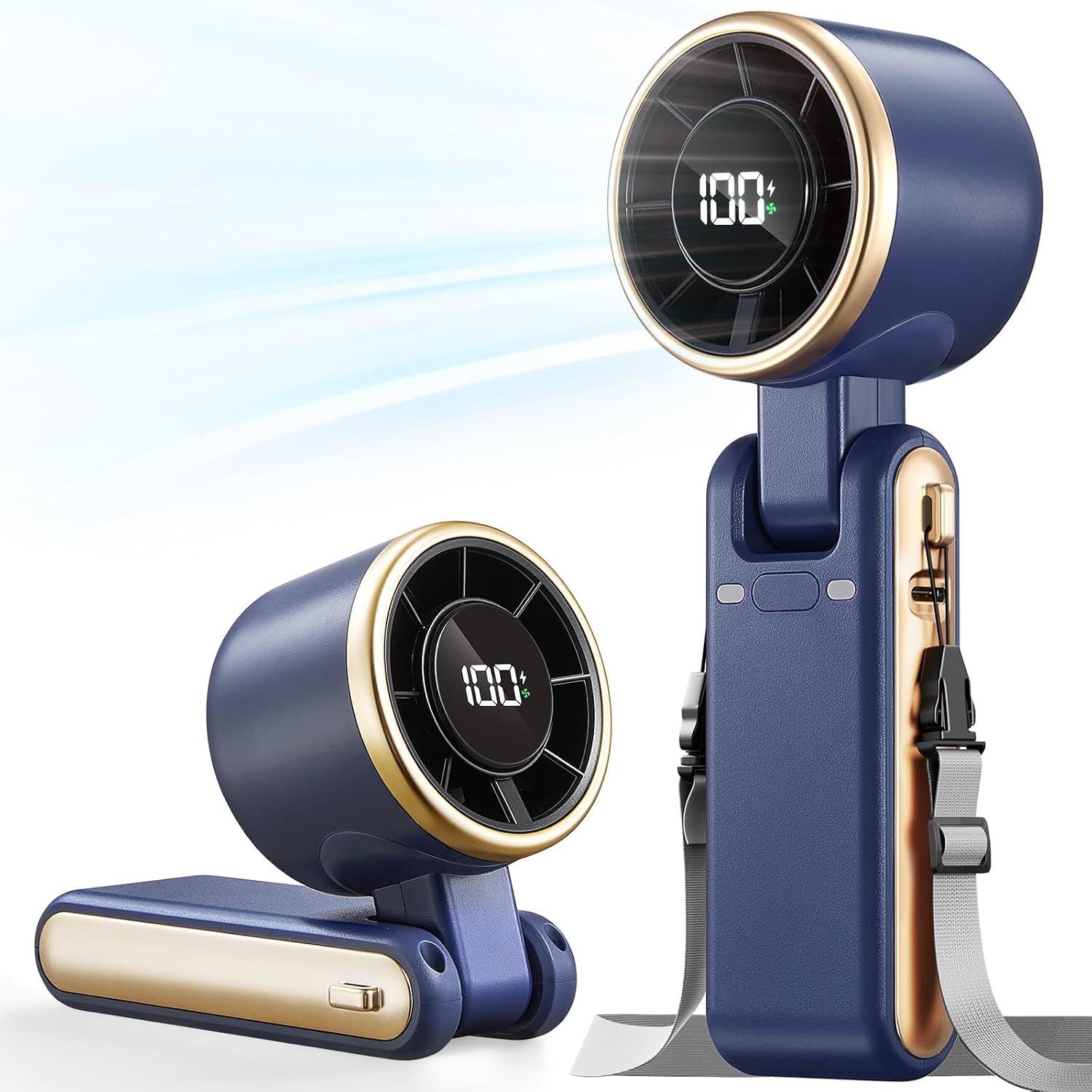 Portable Turbo Handheld Fan – 4000mAh Rechargeable Personal Fan with 5 Speed Settings