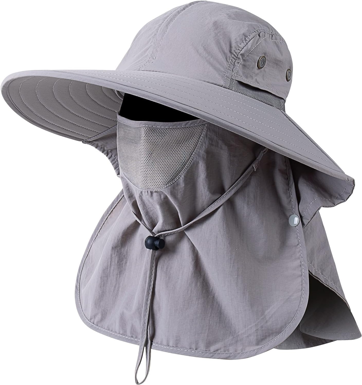 Sun Hat with Face Cover and Neck Flap – UPF 50+ Wide Brim Fishing Hat for Men and Women, Full Coverage UV Protection for Hiking, Camping and Outdoor Activities
