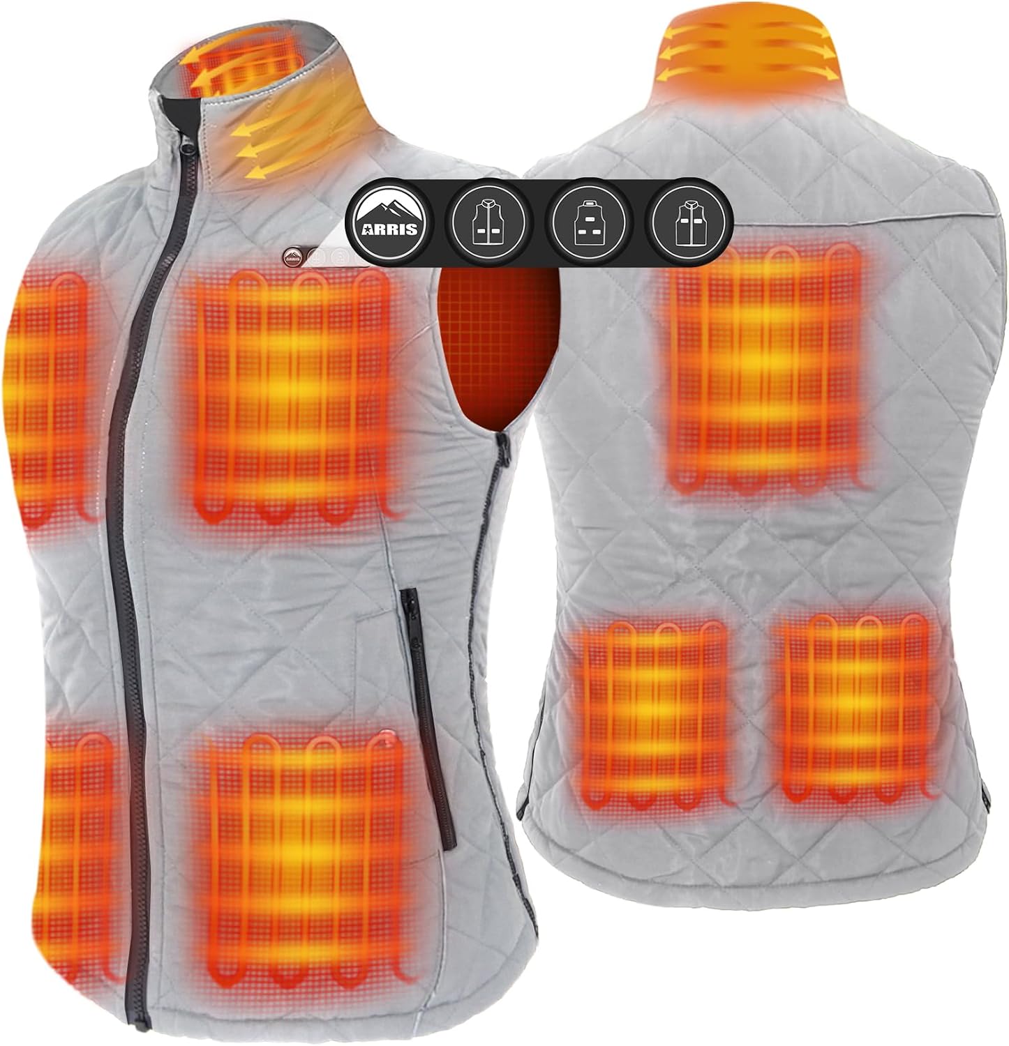 Women's Adjustable Heated Vest – Rechargeable Heated Vest with 7.4V Battery Pack