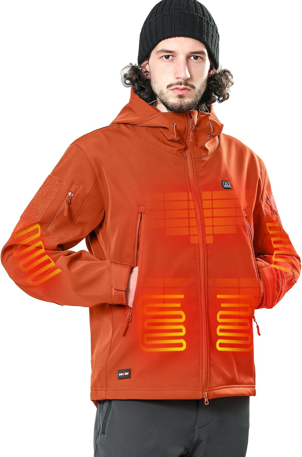 Men’s Heated Jacket with 12V Battery Pack, Electric Heating Coat, Soft Shell Waterproof Winter Jacket with Adjustable Temperature for Outdoor Work, Hunting, Hiking & Skiing