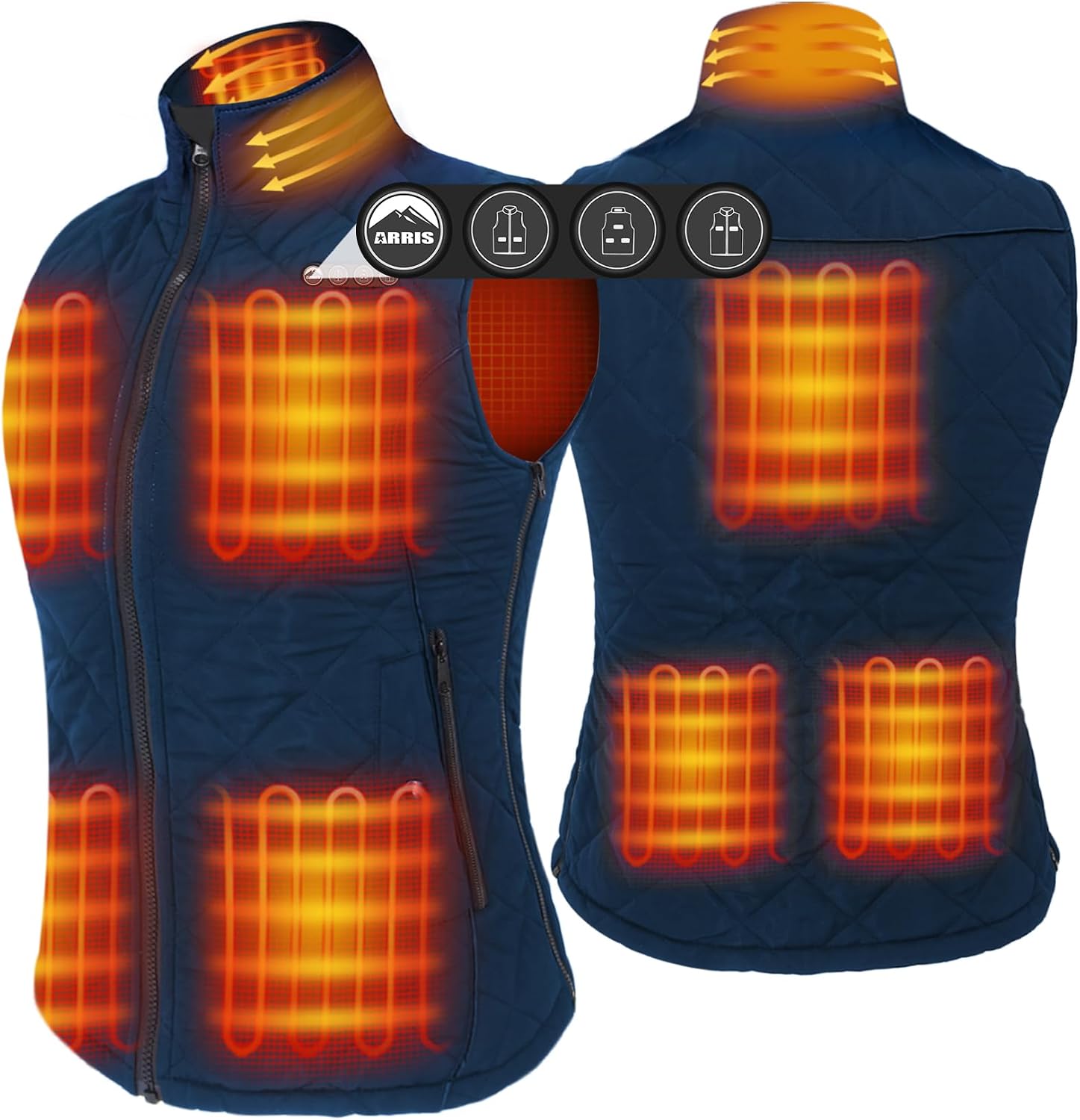 Women's Adjustable Heated Vest – Rechargeable Heated Vest with 7.4V Battery Pack