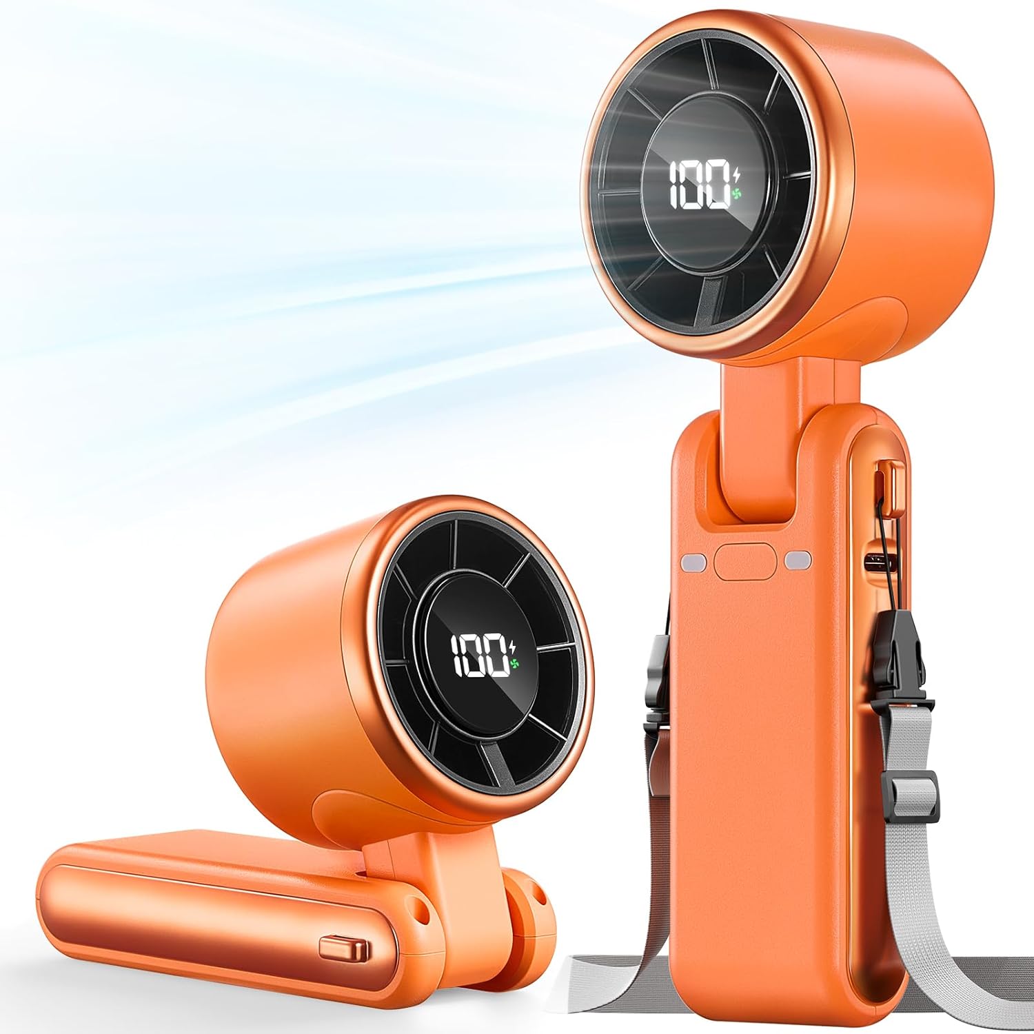 Portable Turbo Handheld Fan – 4000mAh Rechargeable Personal Fan with 5 Speed Settings