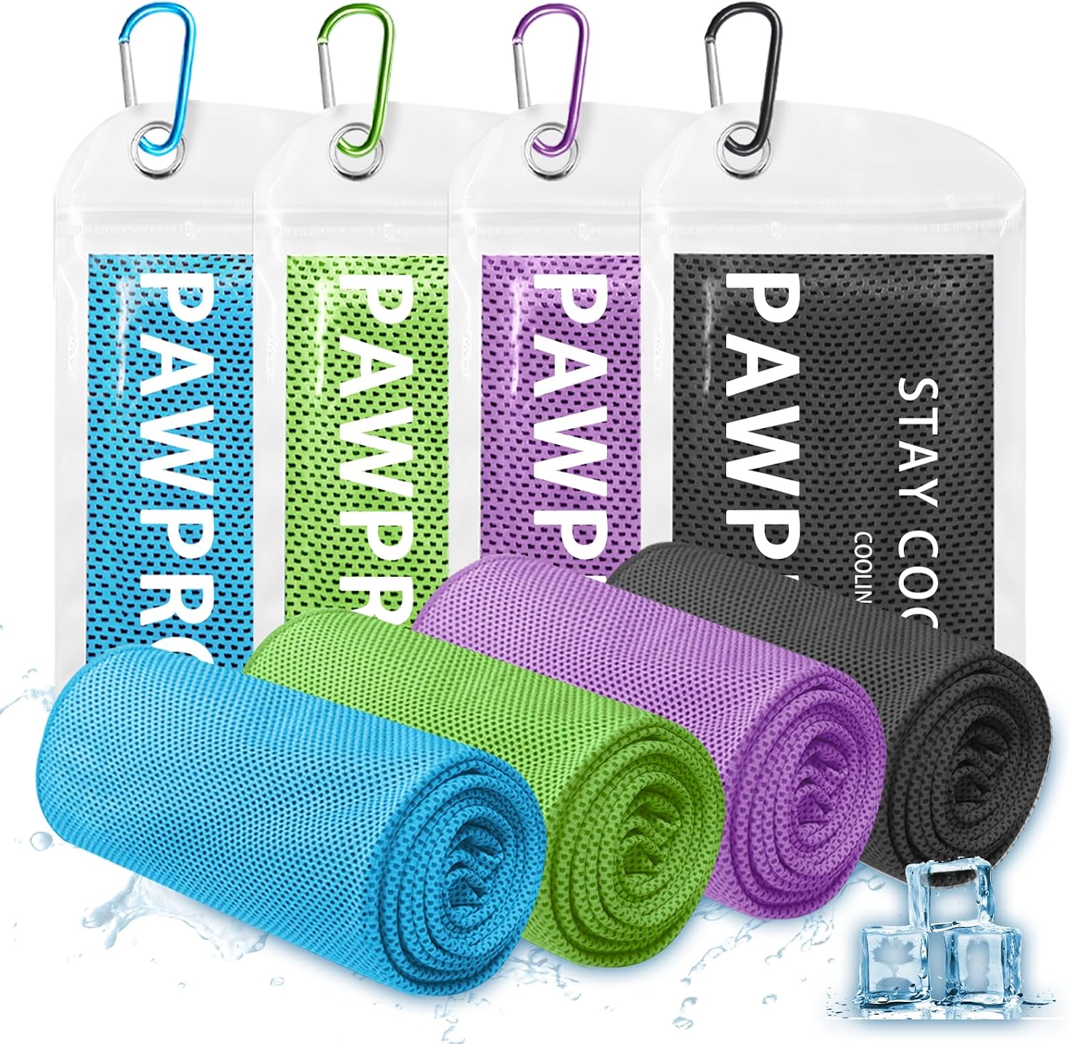 4-Pack Cooling Towels for Neck and Face – Soft Breathable Microfiber Cooling Towels