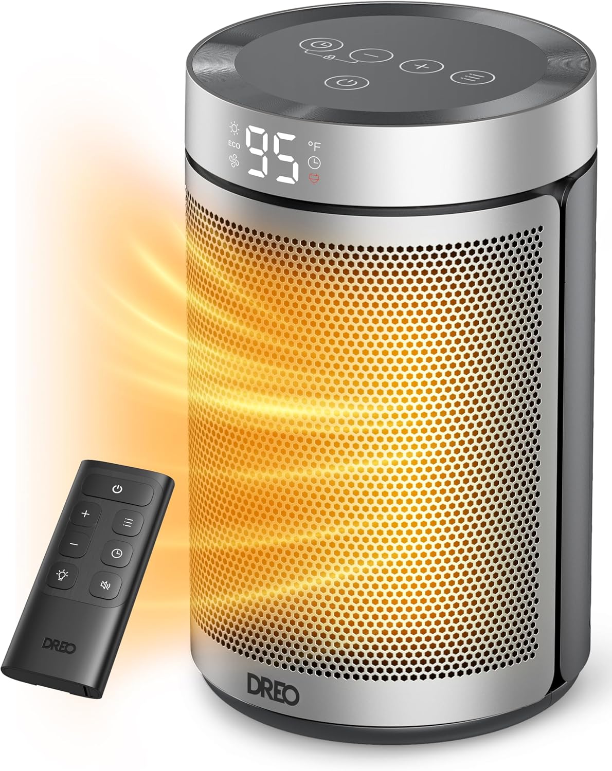 Portable 1500W Space Heater with Smart Thermostat, Digital Display & Eco Mode – Fast Heating Ceramic Indoor Heater for Bedroom, Office & Home