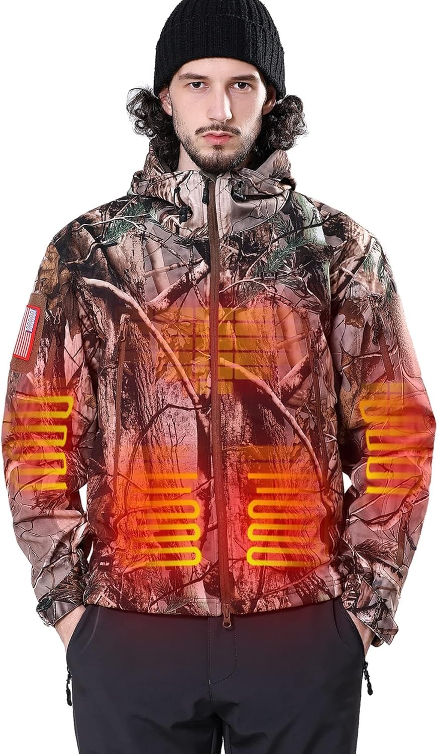 Men’s Heated Jacket with 12V Battery Pack, Electric Heating Coat, Soft Shell Waterproof Winter Jacket with Adjustable Temperature for Outdoor Work, Hunting, Hiking & Skiing
