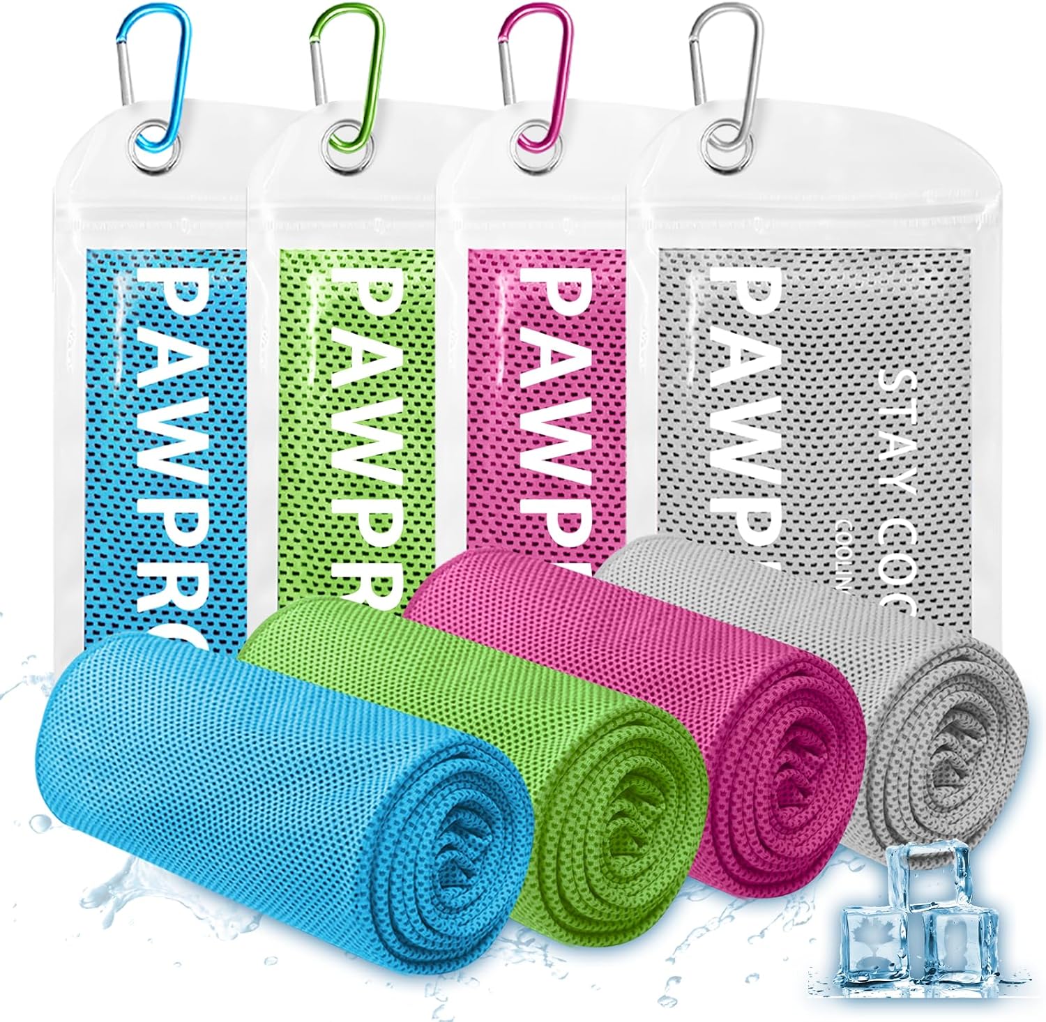 4-Pack Cooling Towels for Neck and Face – Soft Breathable Microfiber Cooling Towels