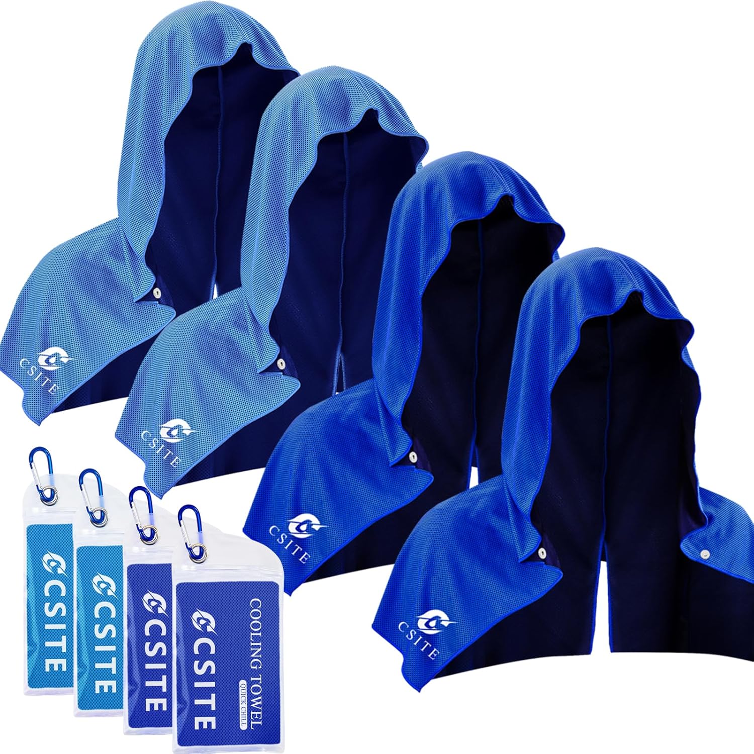 UPF 50 Cooling Hoodie Towel – Instant Cooling Neck & Face Towel for Sports, Gym, and Outdoor Activities