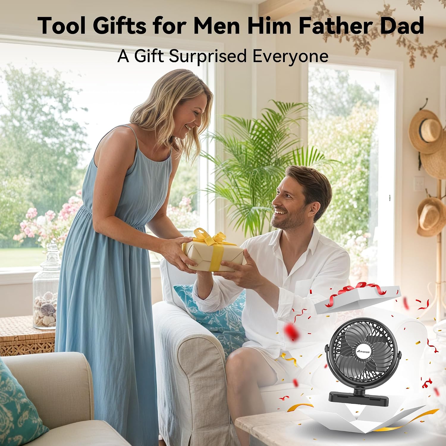 Magnetic Golf Cart Fan – 5000mAh Rechargeable Portable Cooling Fan with Strong Magnet Mount, Compact Travel Fan for Golf Cart, BBQ, Work and Outdoor Use