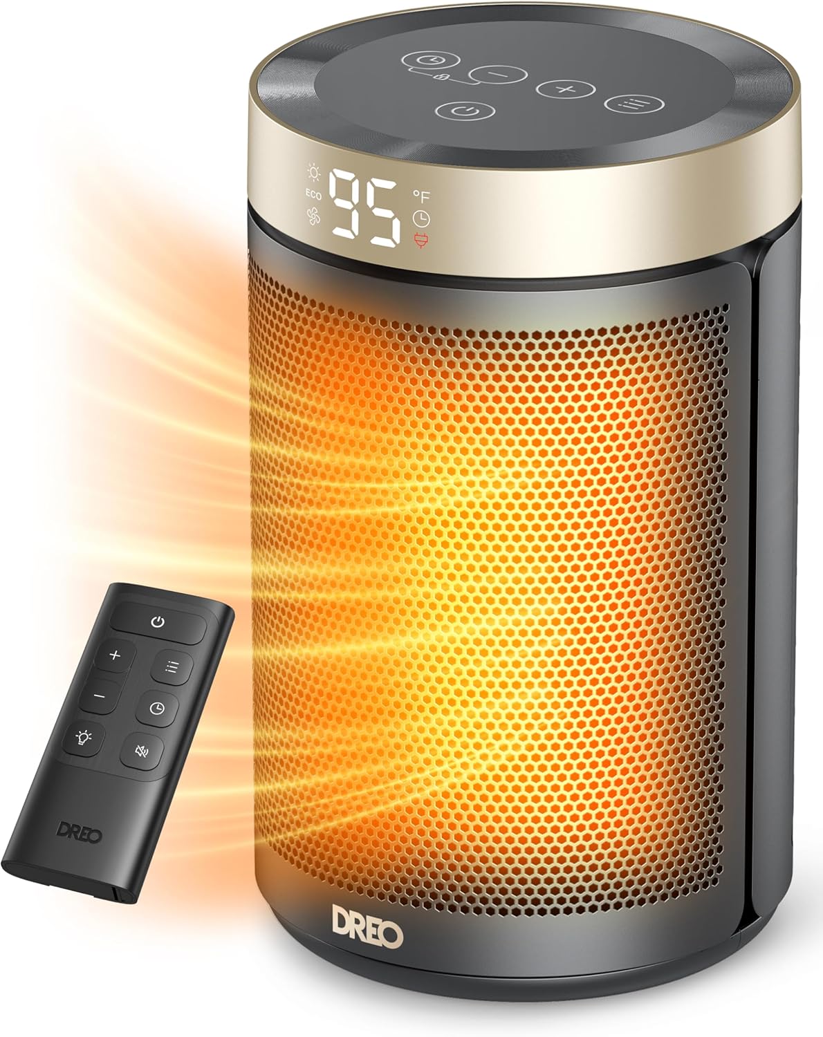 Portable 1500W Space Heater with Smart Thermostat, Digital Display & Eco Mode – Fast Heating Ceramic Indoor Heater for Bedroom, Office & Home