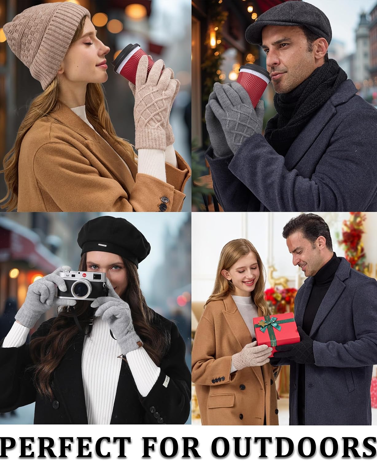 2-Pack Women's Winter Touchscreen Gloves – Thermal Knit Gloves with Warm Lining