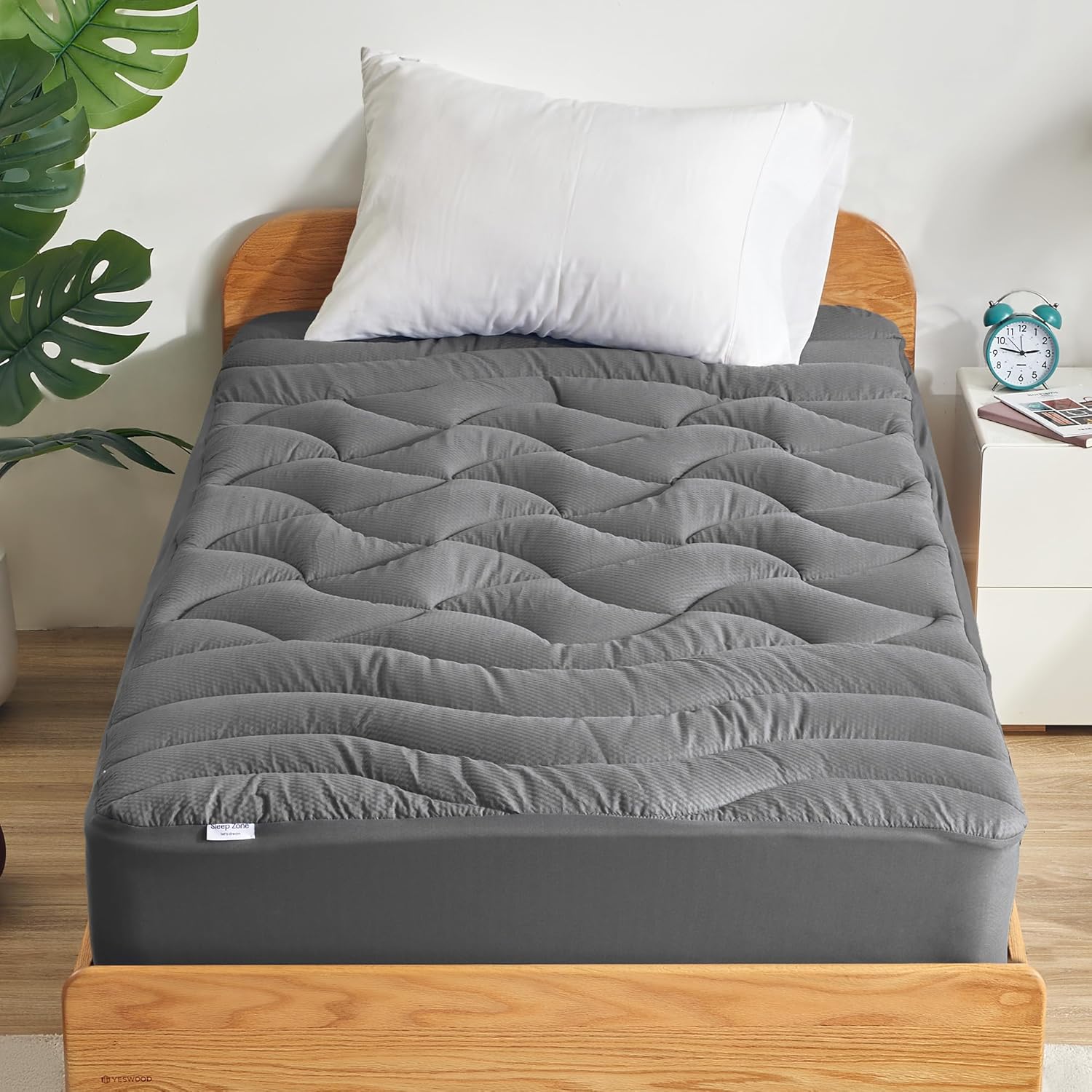 Cooling Twin Mattress Topper for Single Bed – Premium Zoned Mattress Pad Cover with Deep Pocket 8–21", Breathable Quilted Mattress Protector, Soft and Washable Bed Topper