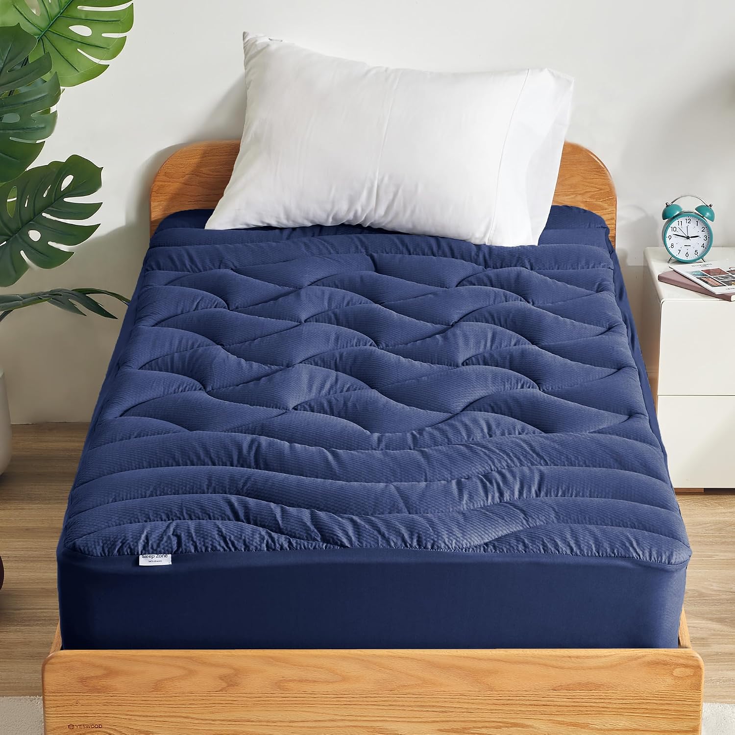 Cooling Twin Mattress Topper for Single Bed – Premium Zoned Mattress Pad Cover with Deep Pocket 8–21", Breathable Quilted Mattress Protector, Soft and Washable Bed Topper