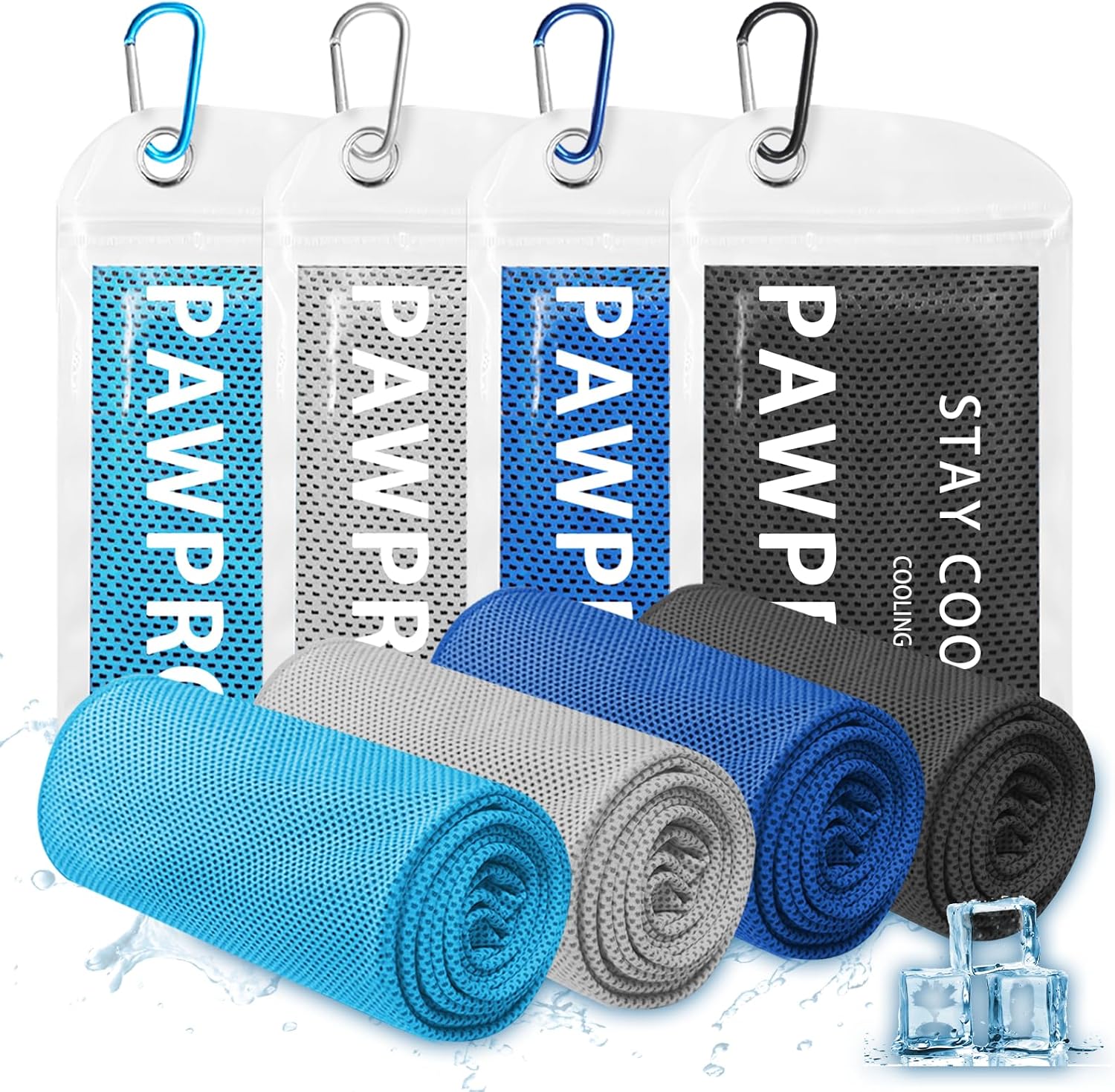 4-Pack Cooling Towels for Neck and Face – Soft Breathable Microfiber Cooling Towels