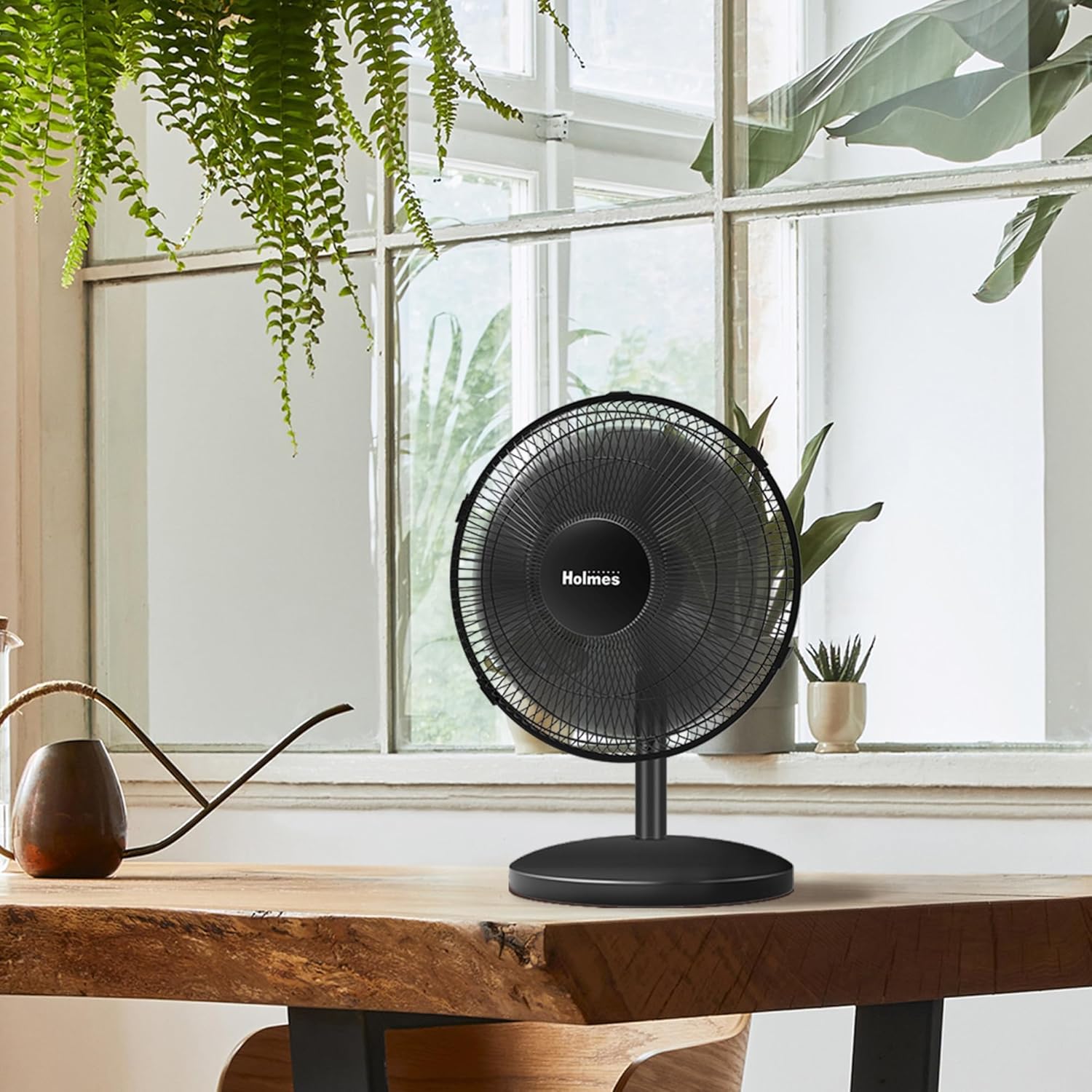 Oscillating Table Fan – Quiet Personal Desk Fan with 3 Speed Settings, 75° Wide-Angle Oscillation, 15° Adjustable Tilt
