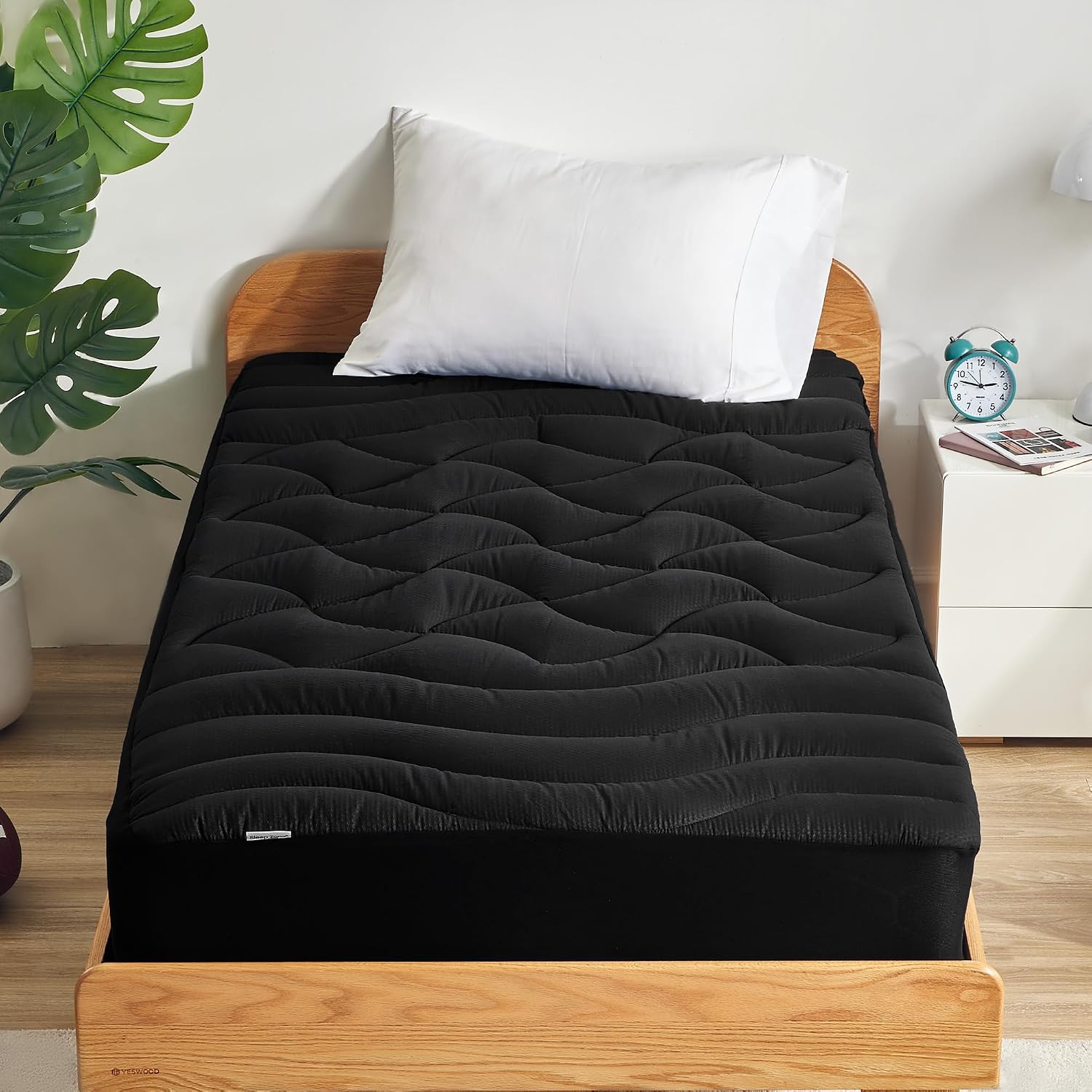 Cooling Twin Mattress Topper for Single Bed – Premium Zoned Mattress Pad Cover with Deep Pocket 8–21", Breathable Quilted Mattress Protector, Soft and Washable Bed Topper