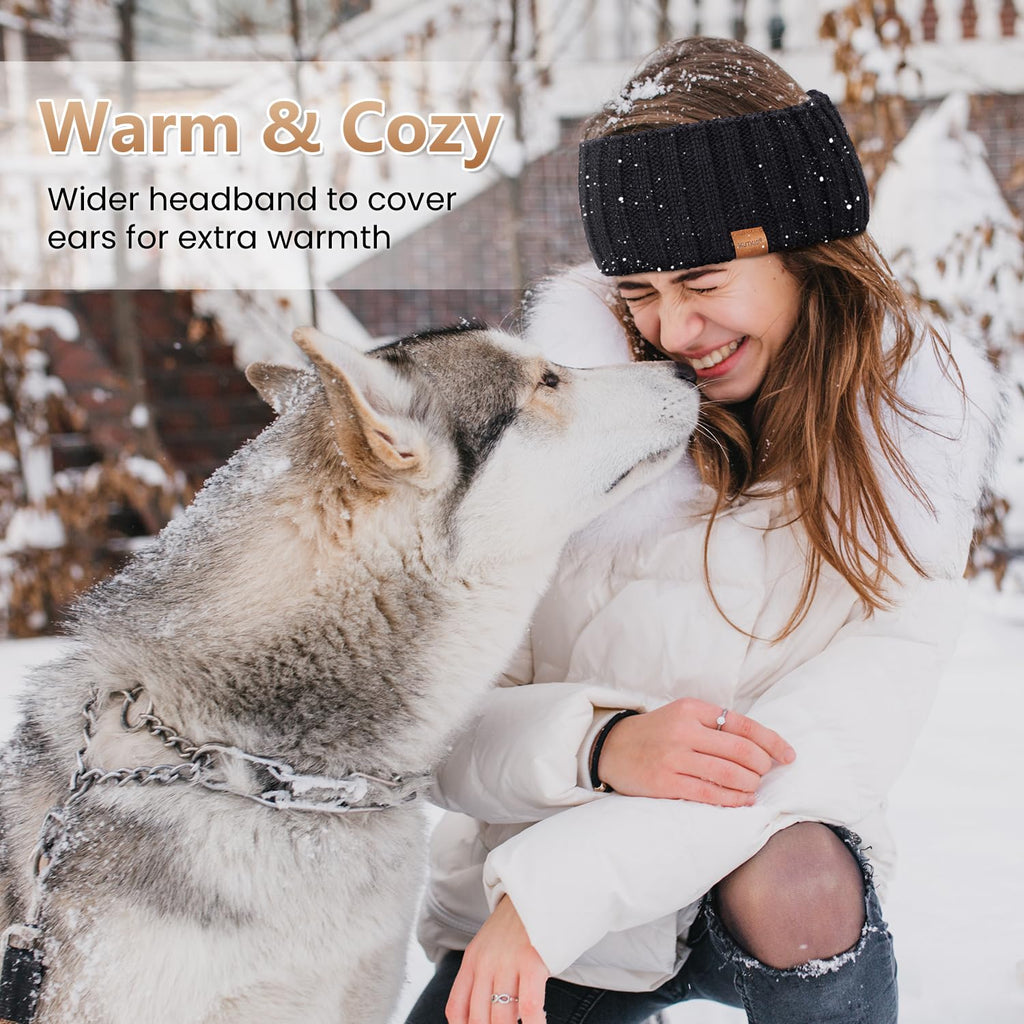 3-Pack Women's Winter Ear Warmer Headbands – Fleece-Lined Knit Ear Warmers
