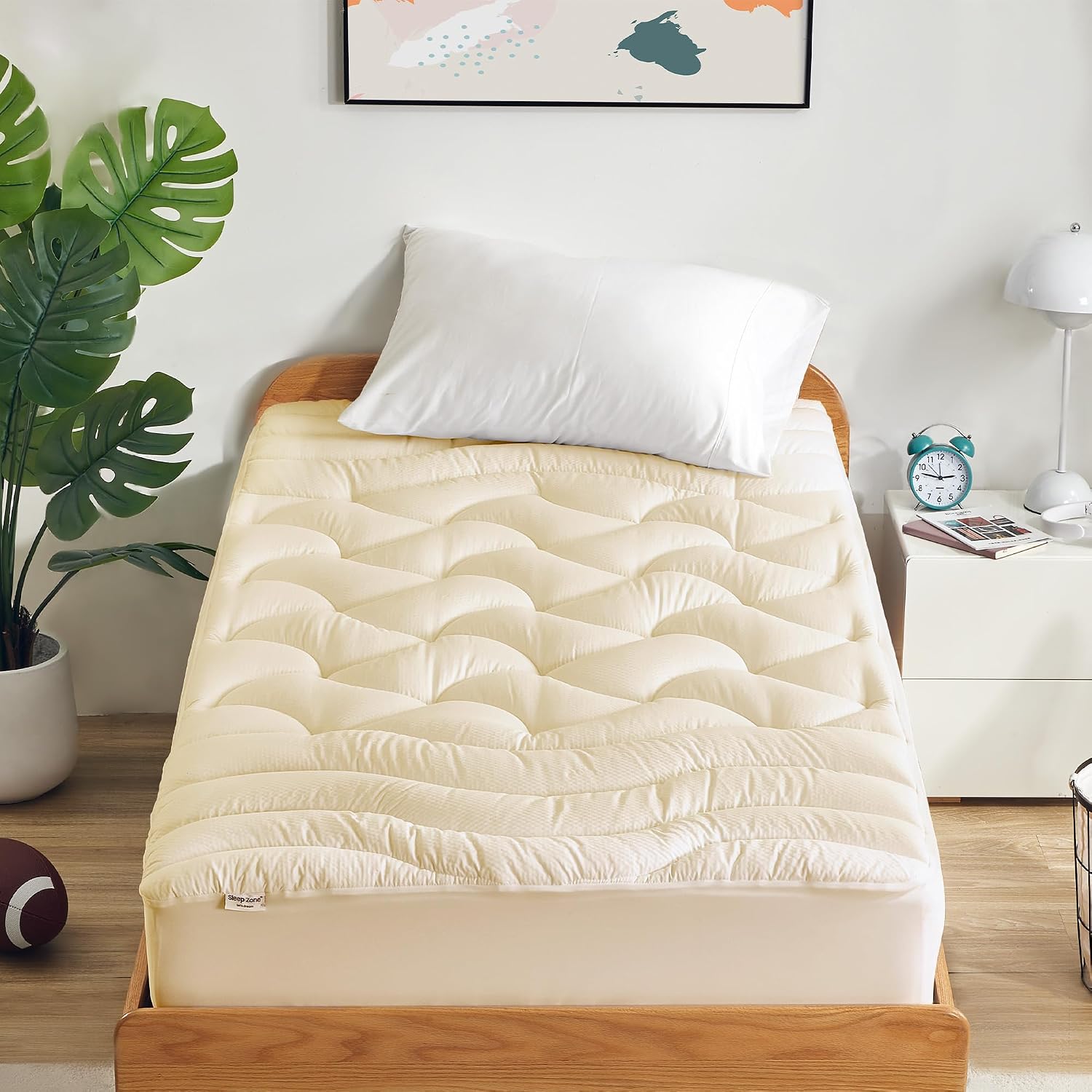 Cooling Twin Mattress Topper for Single Bed – Premium Zoned Mattress Pad Cover with Deep Pocket 8–21", Breathable Quilted Mattress Protector, Soft and Washable Bed Topper
