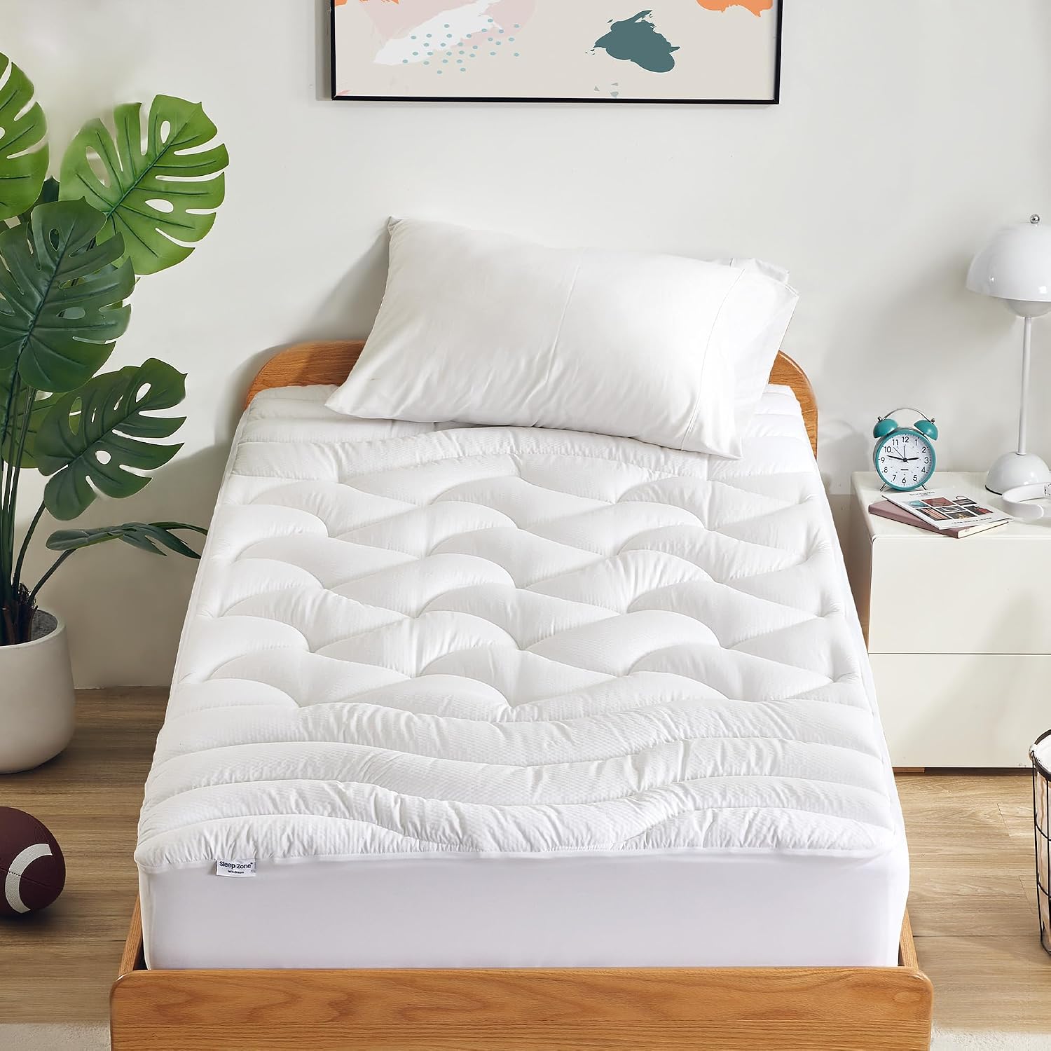 Cooling Twin Mattress Topper for Single Bed – Premium Zoned Mattress Pad Cover with Deep Pocket 8–21", Breathable Quilted Mattress Protector, Soft and Washable Bed Topper