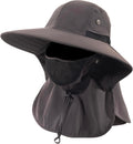 Sun Hat with Face Cover and Neck Flap – UPF 50+ Wide Brim Fishing Hat for Men and Women, Full Coverage UV Protection for Hiking, Camping and Outdoor Activities
