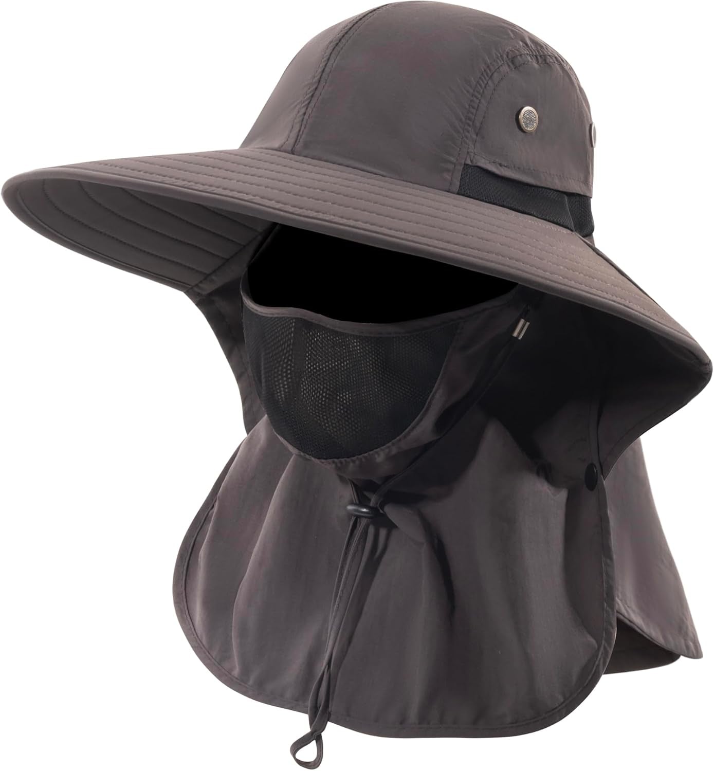 Sun Hat with Face Cover and Neck Flap – UPF 50+ Wide Brim Fishing Hat for Men and Women, Full Coverage UV Protection for Hiking, Camping and Outdoor Activities