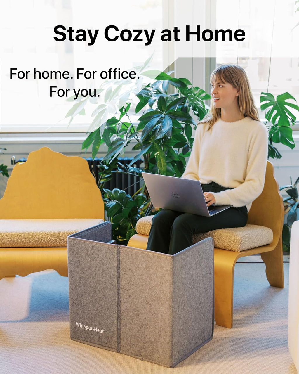 Under Desk Heater – Silent, Energy-Efficient Personal Heater for Legs & Feet, Office & Home, with Thermostat and Timer