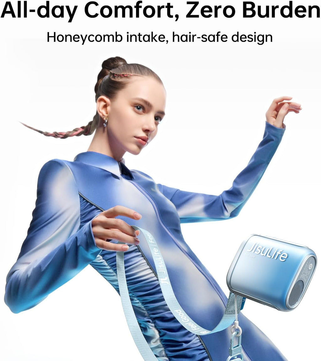 Portable Neck Fan, 100 Speeds, 40000 RPM Cooling, Rechargeable 4500mAh, 16H Runtime, LED Display – Hands-Free Personal Fan