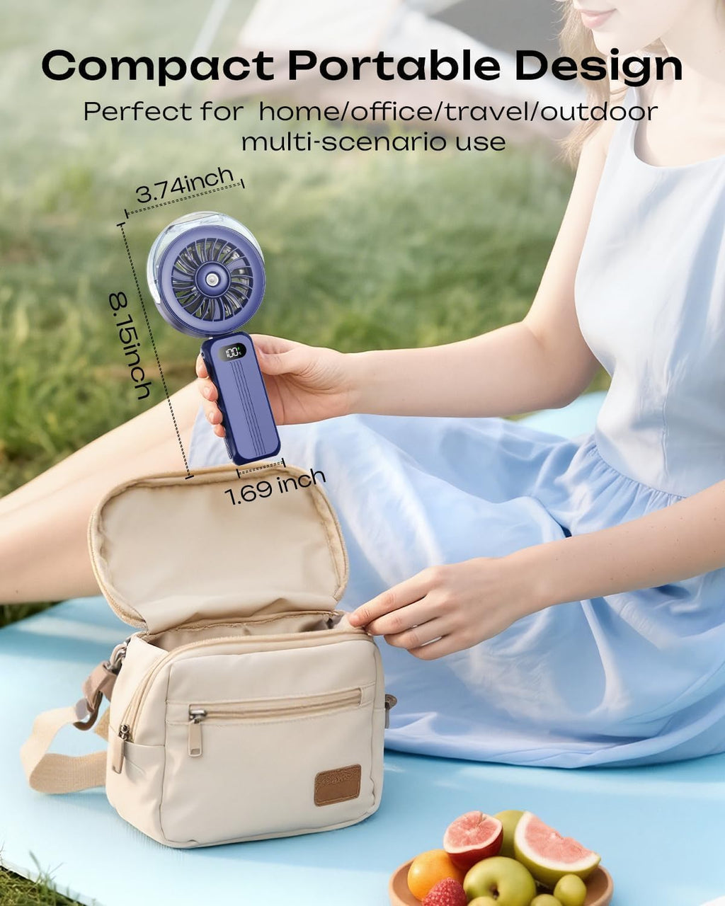 Portable Handheld Misting Fan – Rechargeable Personal Cooling Fan with Water Mist