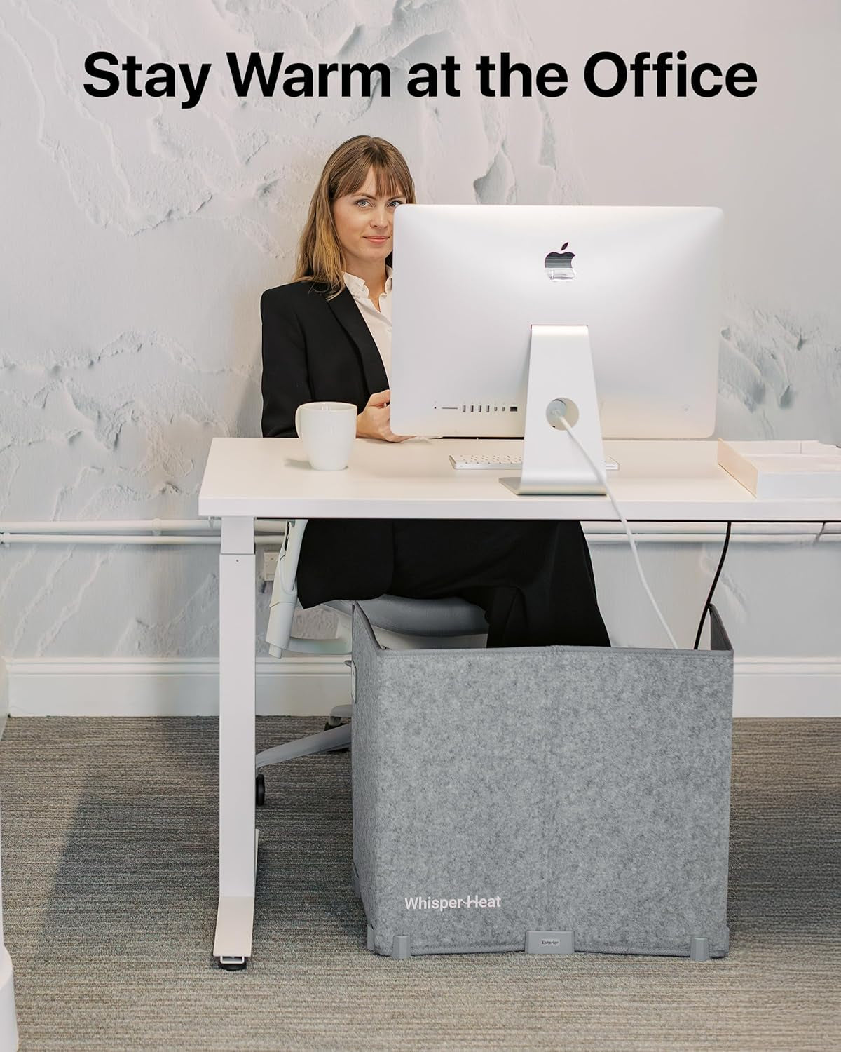 Under Desk Heater – Silent, Energy-Efficient Personal Heater for Legs & Feet, Office & Home, with Thermostat and Timer