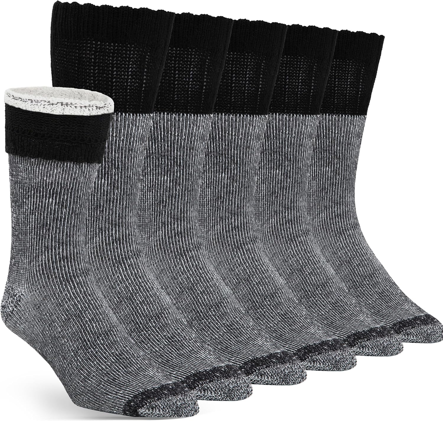 3-Pack Merino Wool Crew Socks for Men – Thermal Warm Hiking and Work Socks