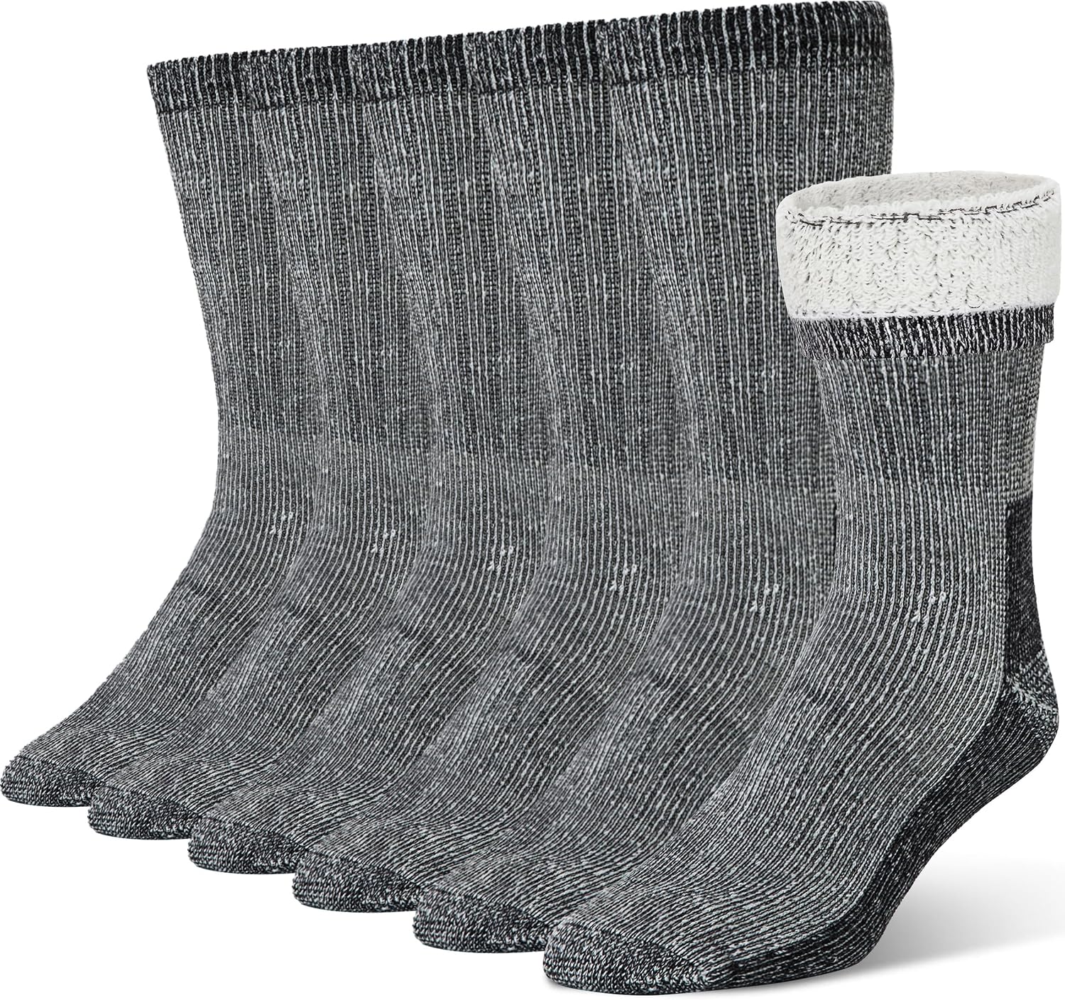3-Pack Merino Wool Crew Socks for Men – Thermal Warm Hiking and Work Socks