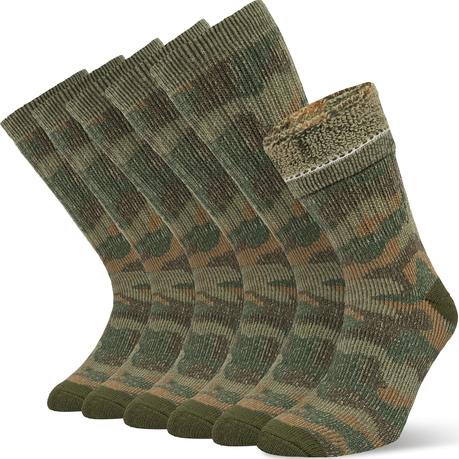 3-Pack Merino Wool Crew Socks for Men – Thermal Warm Hiking and Work Socks