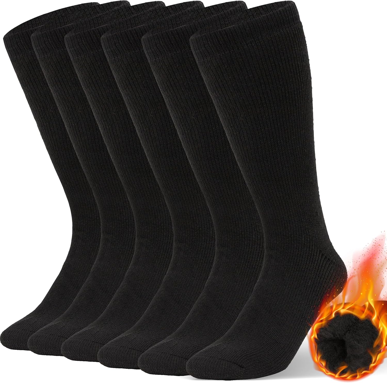 3-Pack Merino Wool Crew Socks for Men – Thermal Warm Hiking and Work Socks