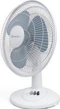 12-Inch Oscillating Table Fan – Quiet Air Circulator with 3 Speed Settings, Adjustable Tilt, Wide-Angle Oscillation