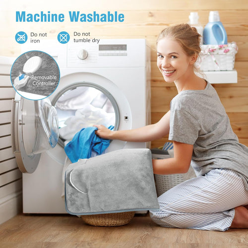 Electric Heated Foot Warmer – Soft Flannel Foot Heater with 3 Heat Levels, 2-Hour Auto-Off, Pocket Design for Feet, Abdomen, Cramps, and Pain Relief