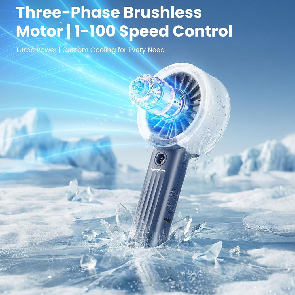 Portable Misting Fan – USB Rechargeable Handheld Cooling Fan with Water Mist Spray, LED Display, Powerful Quiet Airflow