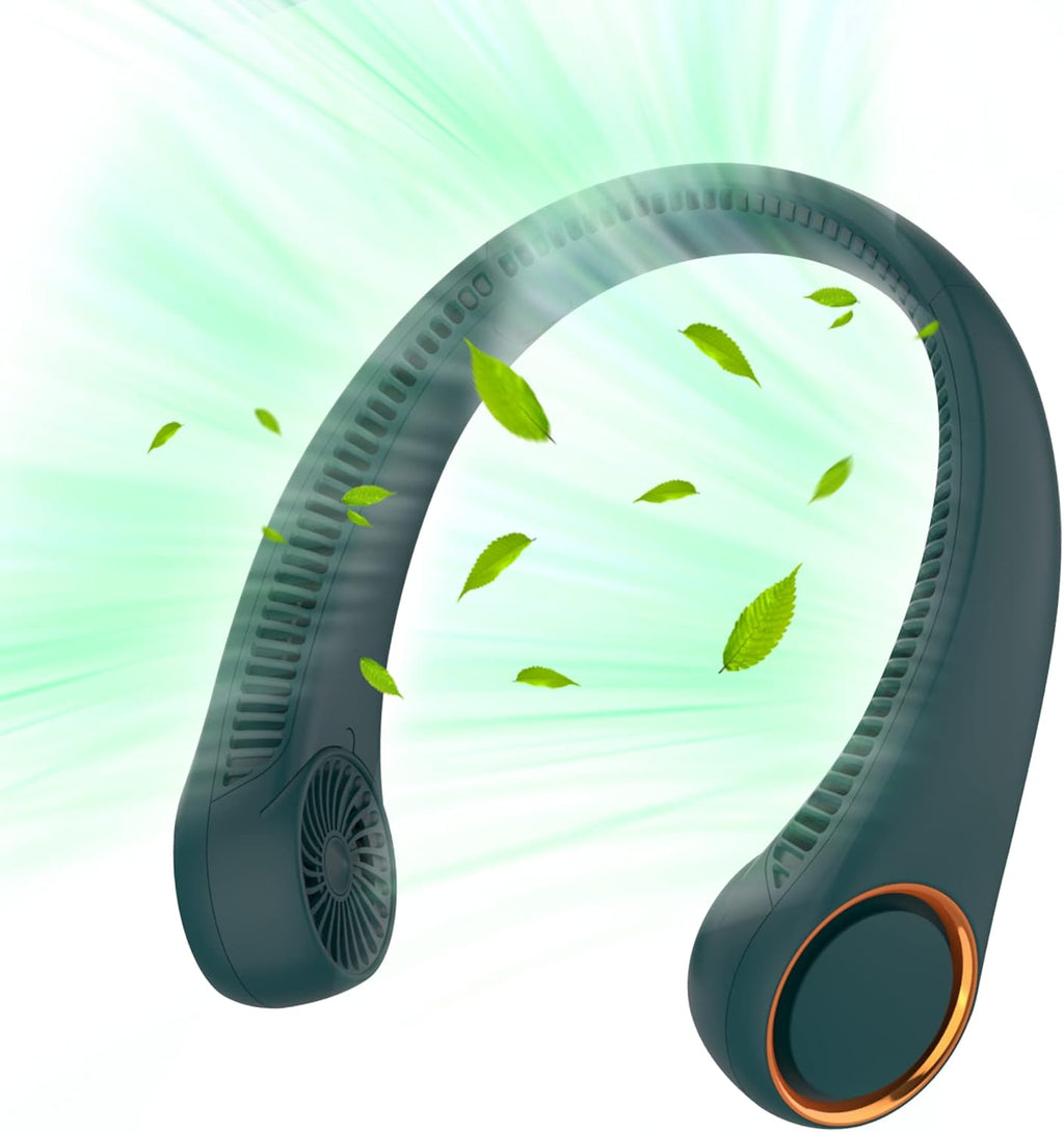 Portable Neck Fan – Hands-Free Bladeless Wearable Fan with 4000mAh Rechargeable Battery, 360° Cooling, Quiet Operation, 3 Speeds for Indoor and Outdoor Use