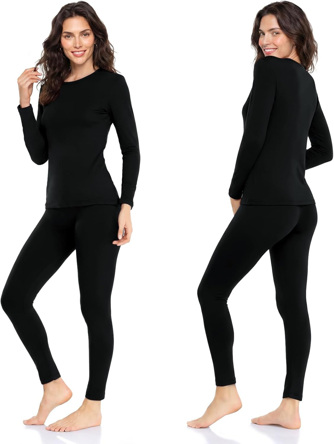 Women's Thermal Underwear Set – Fleece-Lined Long Johns Base Layer