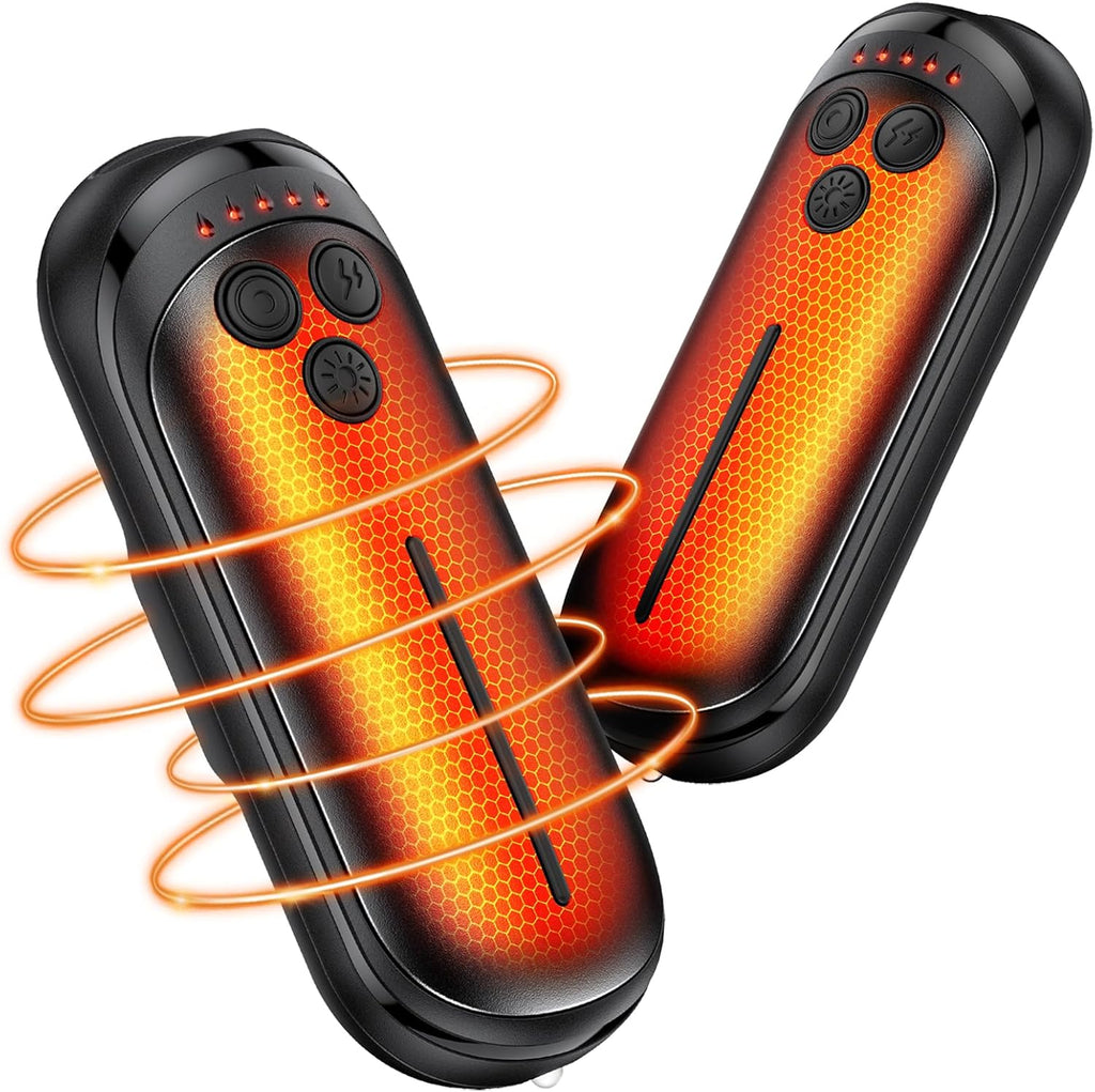Rechargeable Hand Warmers 2 Pack, 6000mAh Electric Portable Pocket Heater with Smart Temperature Control for Outdoor Winter Use