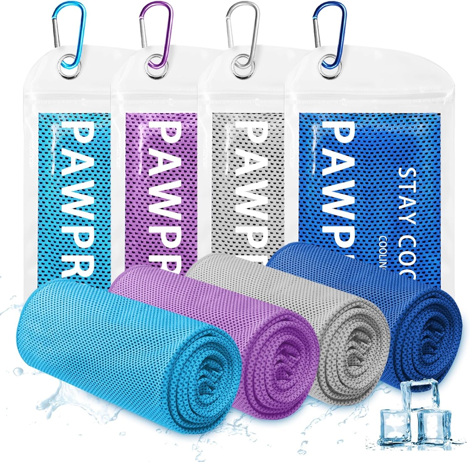 4-Pack Cooling Towels for Neck and Face – Soft Breathable Microfiber Cooling Towels