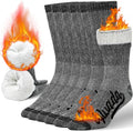 3-Pack Merino Wool Crew Socks for Men – Thermal Warm Hiking and Work Socks