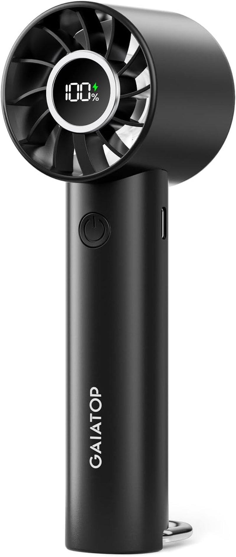 Portable Mini Fan, 3 Speeds, Rechargeable, Power Display & Flashlight – Lightweight Handheld Fan