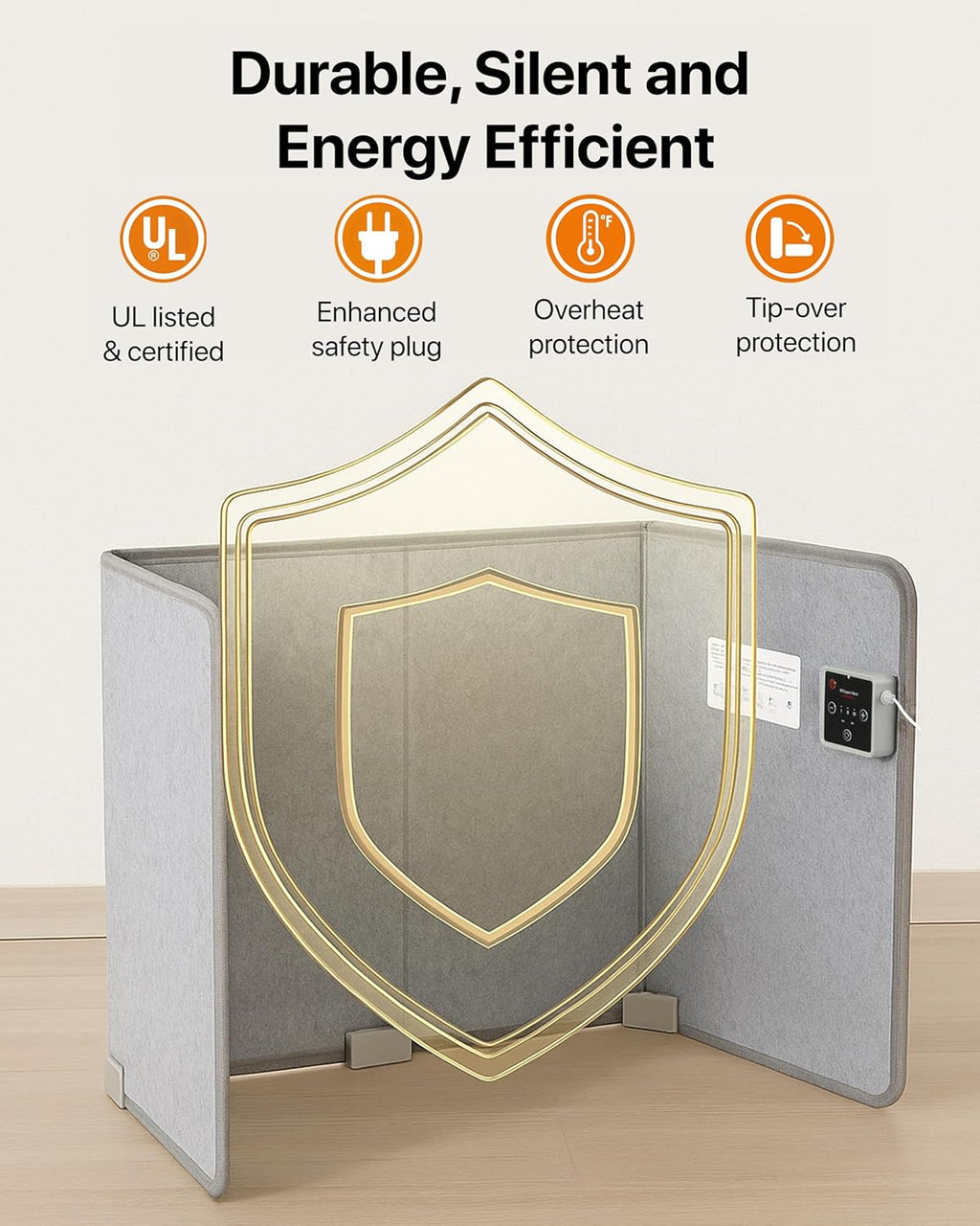 Under Desk Heater – Silent, Energy-Efficient Personal Heater for Legs & Feet, Office & Home, with Thermostat and Timer