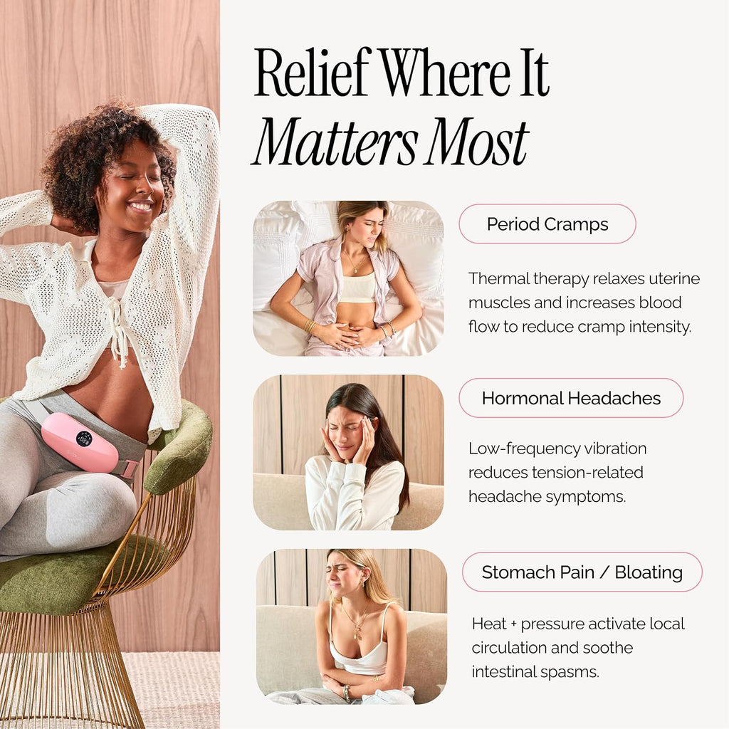 Portable Menstrual Heating Pad for Period Cramps – Rechargeable Cordless Heating Belt