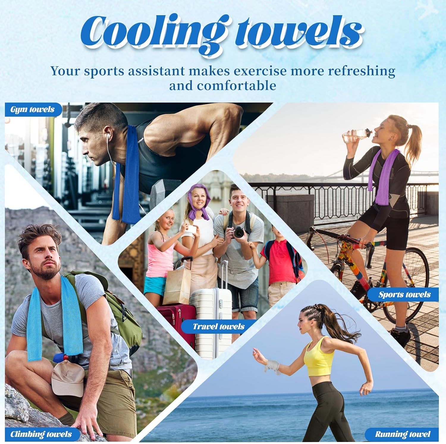 4-Pack Cooling Towels for Neck and Face – Soft Breathable Microfiber Cooling Towels