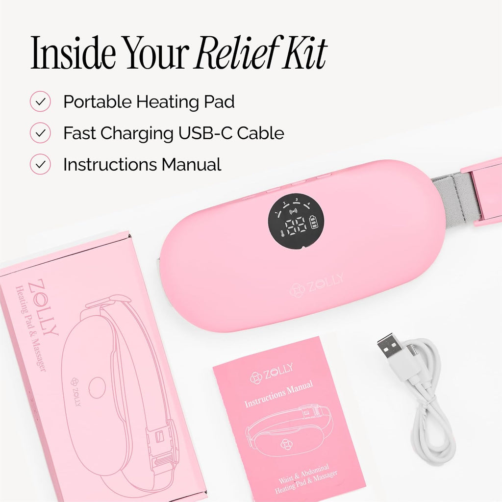 Portable Menstrual Heating Pad for Period Cramps – Rechargeable Cordless Heating Belt