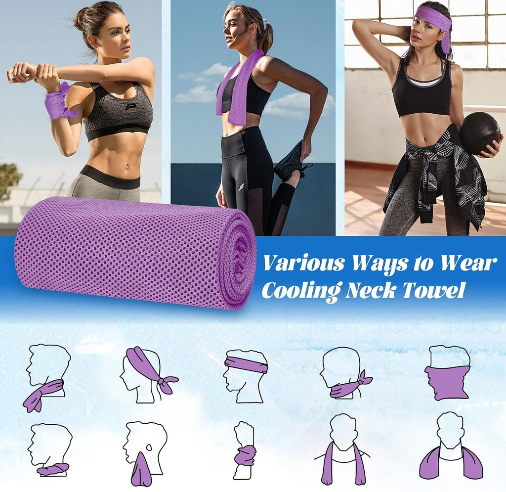 4-Pack Cooling Towels for Neck and Face – Soft Breathable Microfiber Cooling Towels