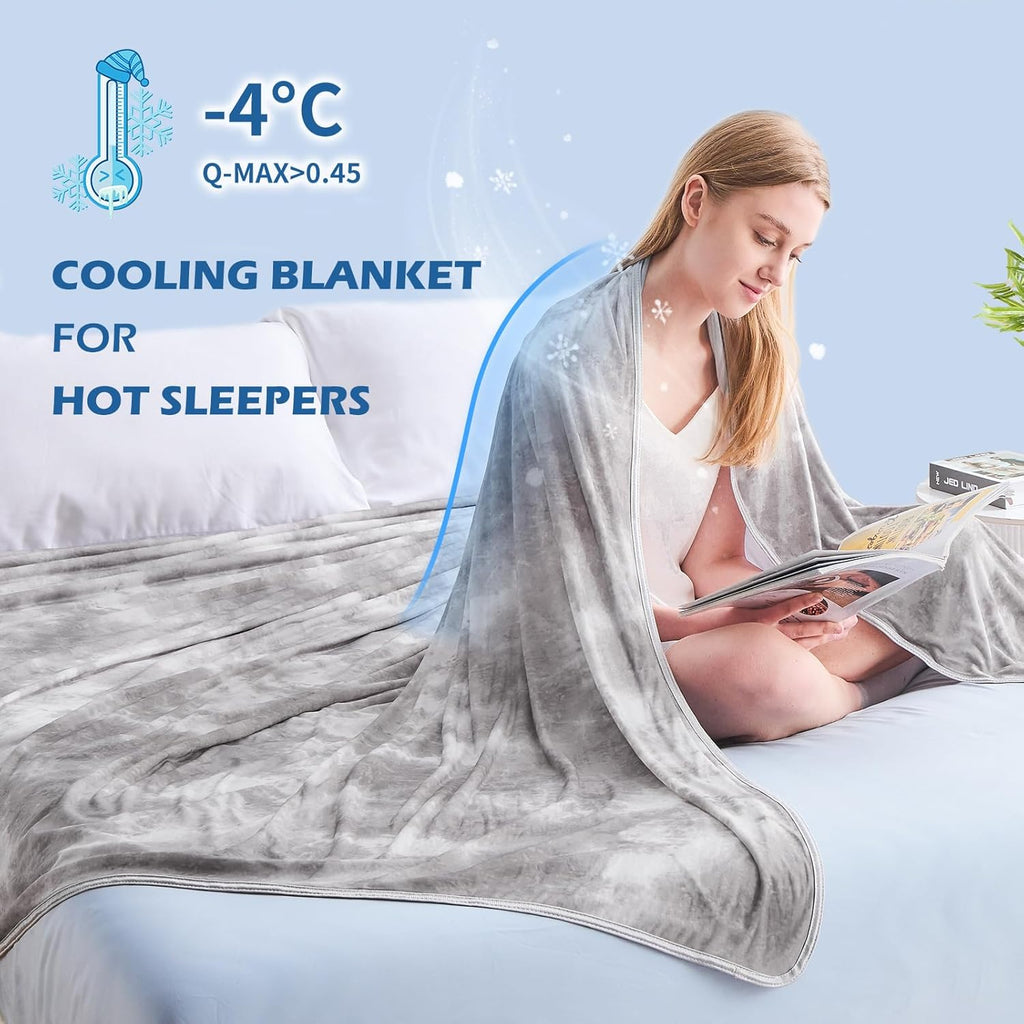 Arc-Chill Cooling Throw Blanket – Lightweight Q-Max 0.45 Cooling Fiber Blanket for Hot Sleepers