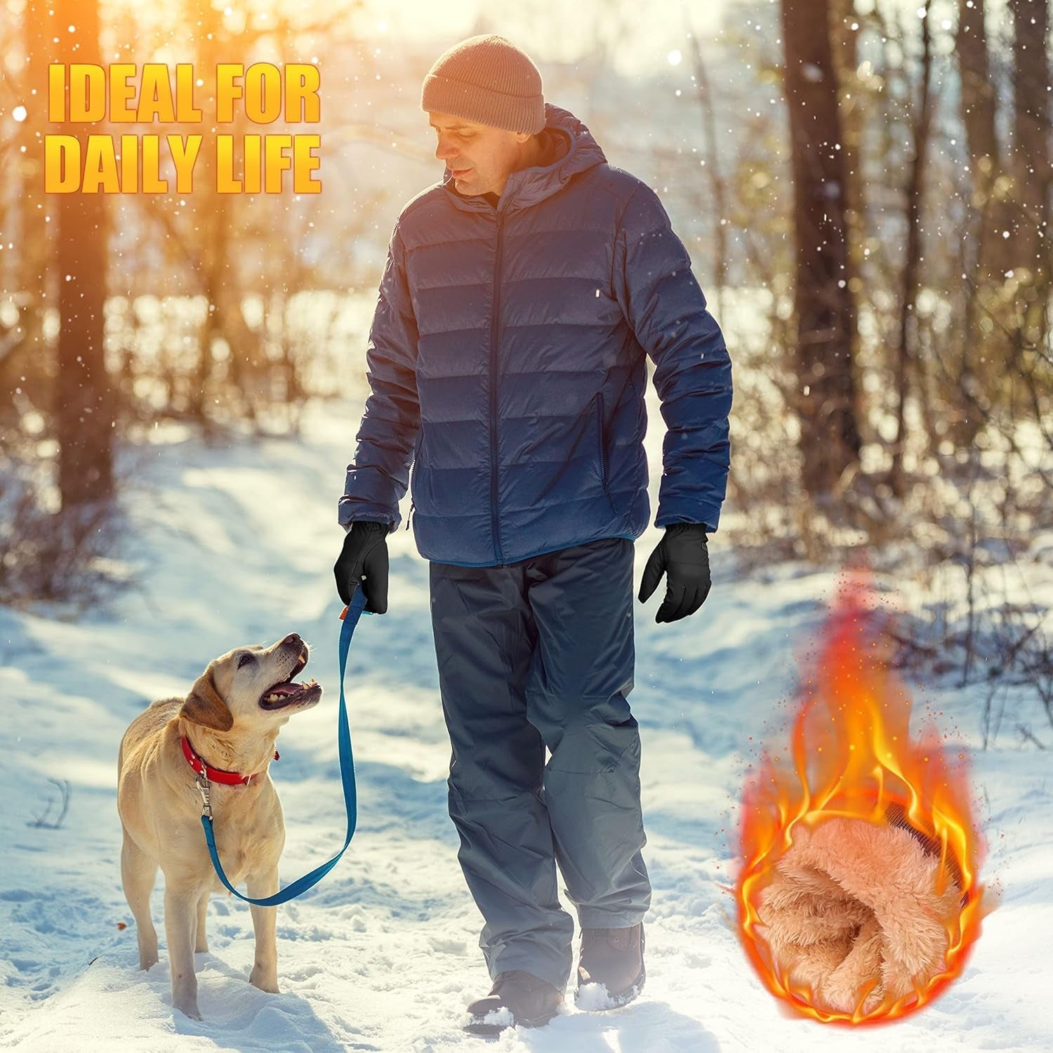Winter Waterproof Ski Gloves for Men & Women – Insulated Thermal Snow Gloves