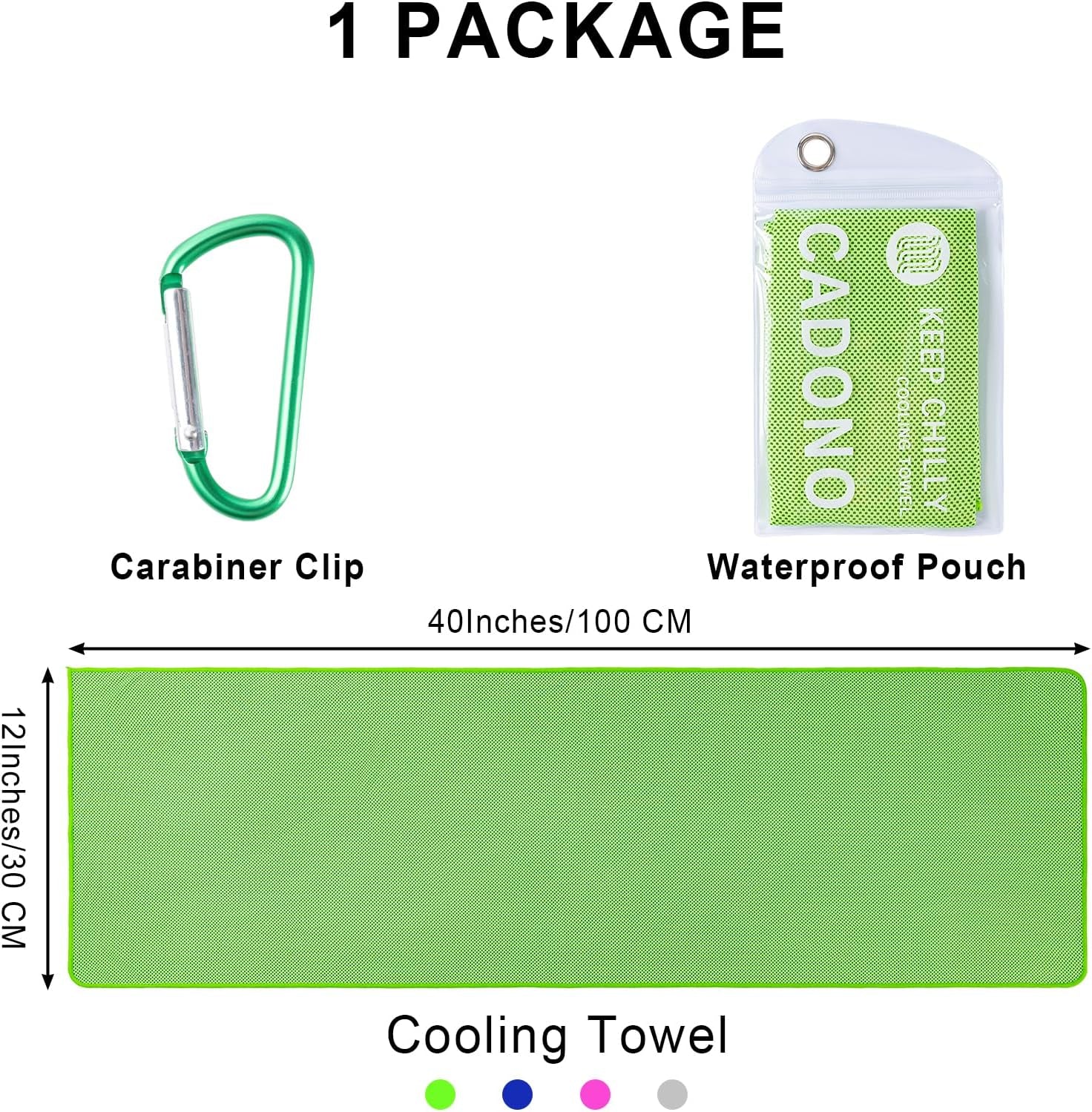 4 Pack Cooling Towels (40" x 12") – Microfiber Cooling Neck Wraps, Soft Breathable Ice Towels for Sports, Running, Gym, Yoga, Workout, Camping & Outdoor Activities